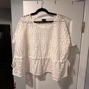 ~A.N.A~ Women's White Lace Top